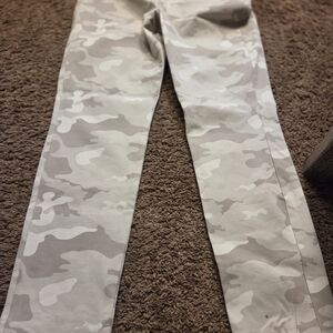 Old Navy Pixie High Rise Pants in Cream and Gray